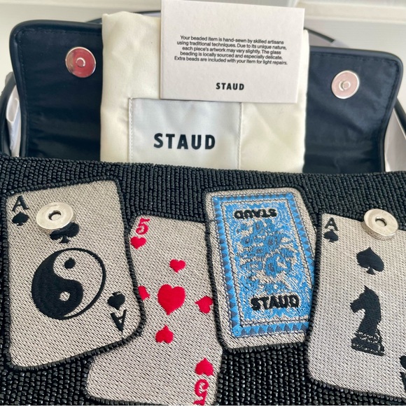 STAUD BEADED TOMMY BAG HOUSE OF CARDS - Picture 12 of 13